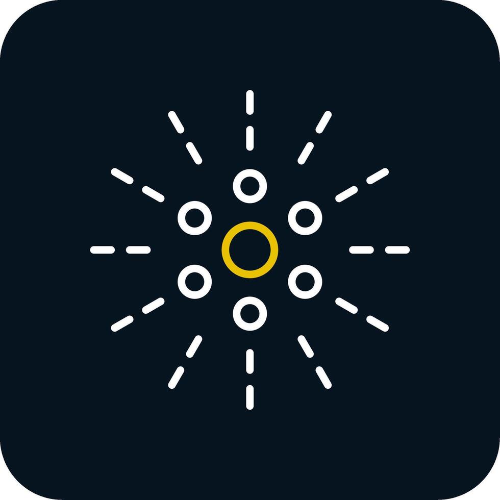 Firework Line Red Circle Icon vector