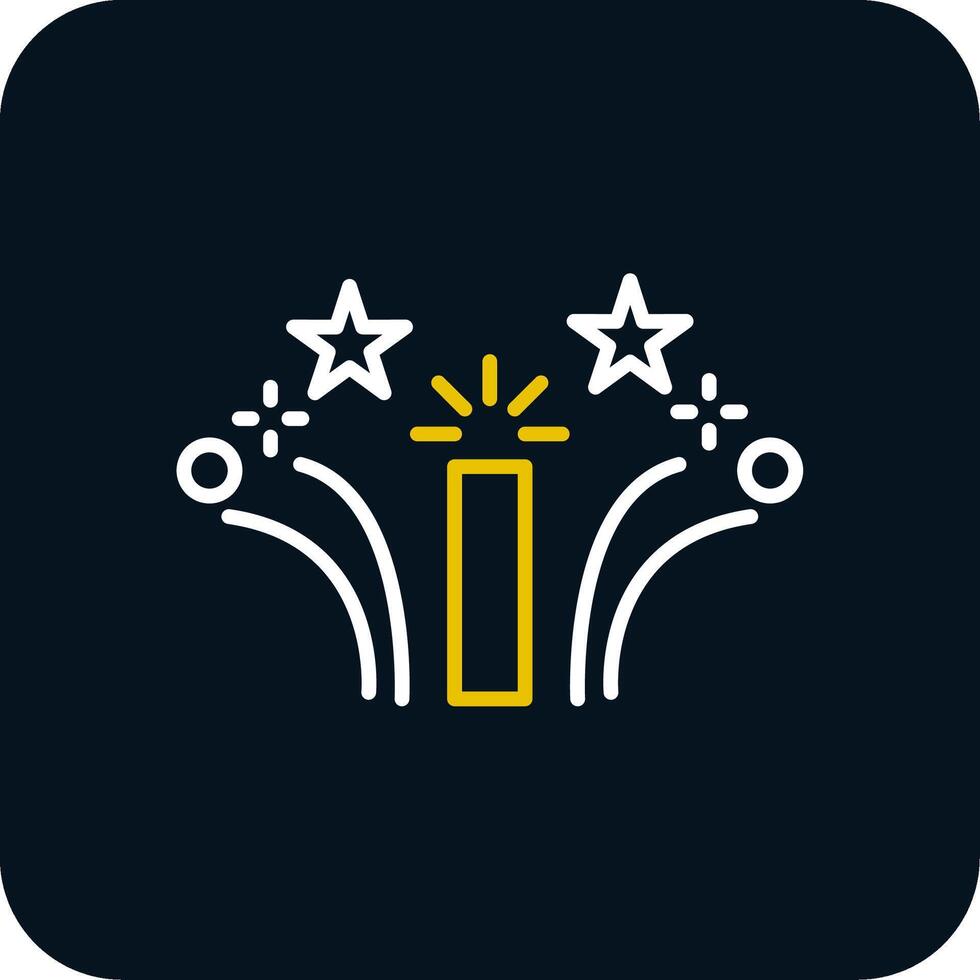 Firework Line Red Circle Icon vector