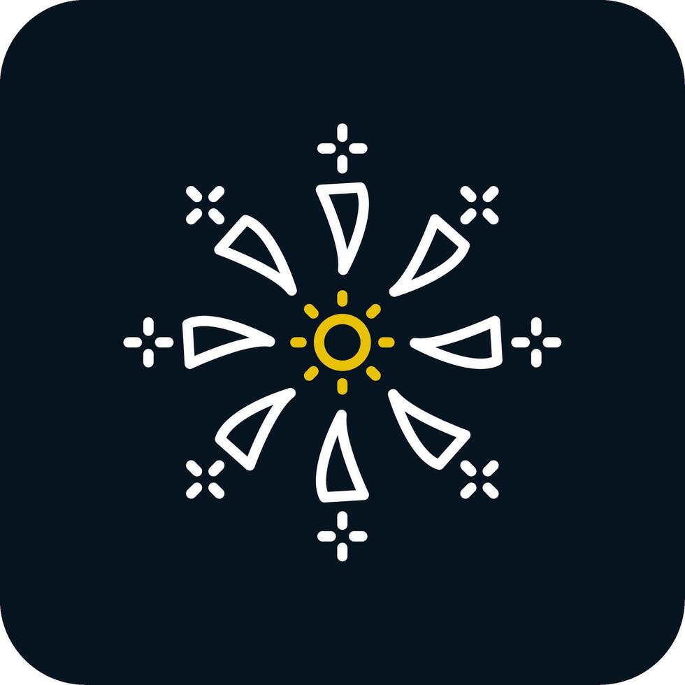 Firework Line Red Circle Icon vector