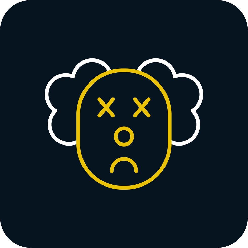Clown Line Red Circle Icon vector
