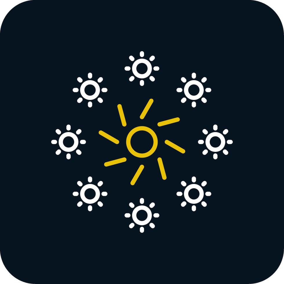 Firework Line Red Circle Icon vector