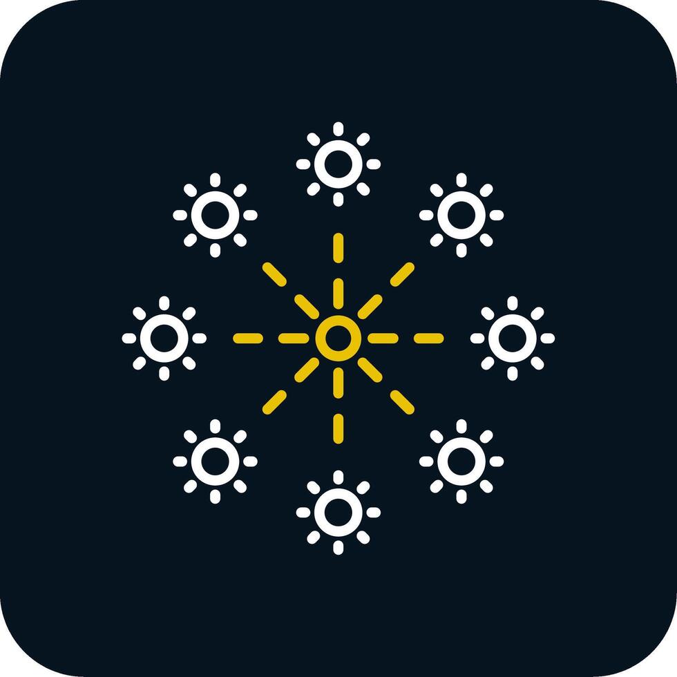 Firework Line Red Circle Icon vector
