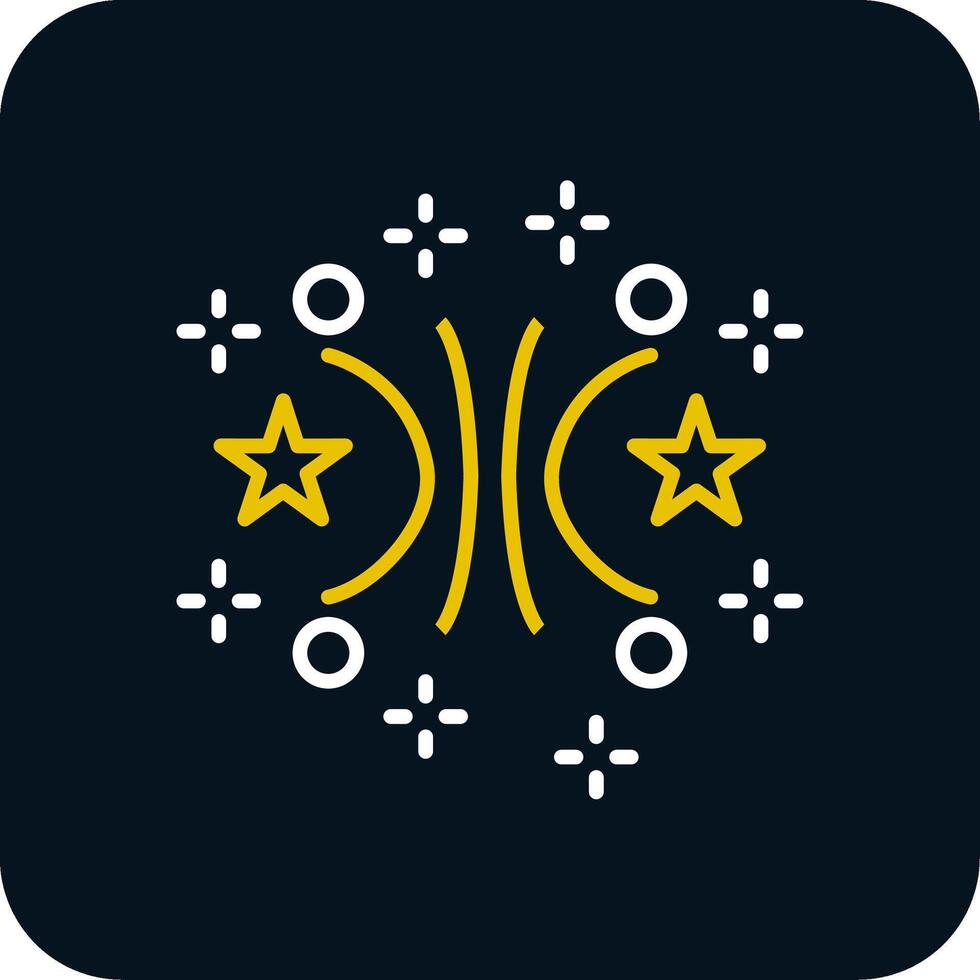 Firework Line Red Circle Icon vector
