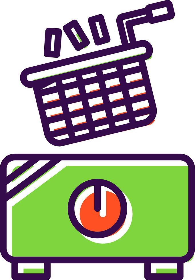 Electric Fryer filled Design Icon vector