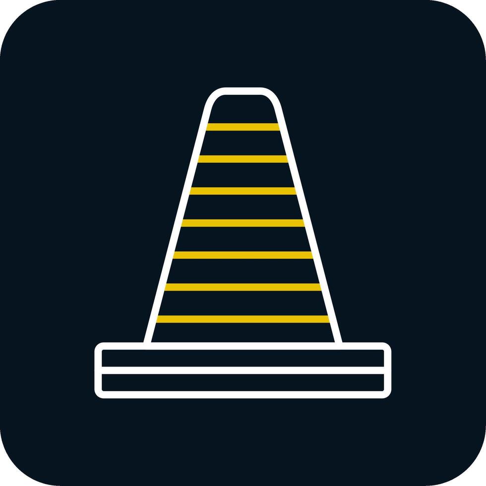 Traffic Cone Line Red Circle Icon vector