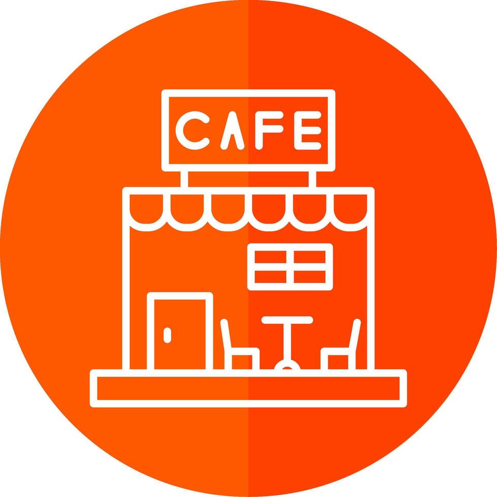 Cafe Line Red Circle Icon vector