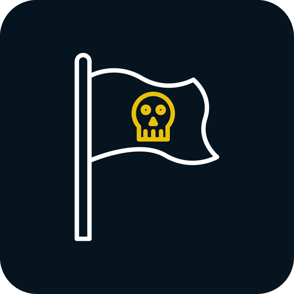 Pirate Flag Line Red Circle Icon vector