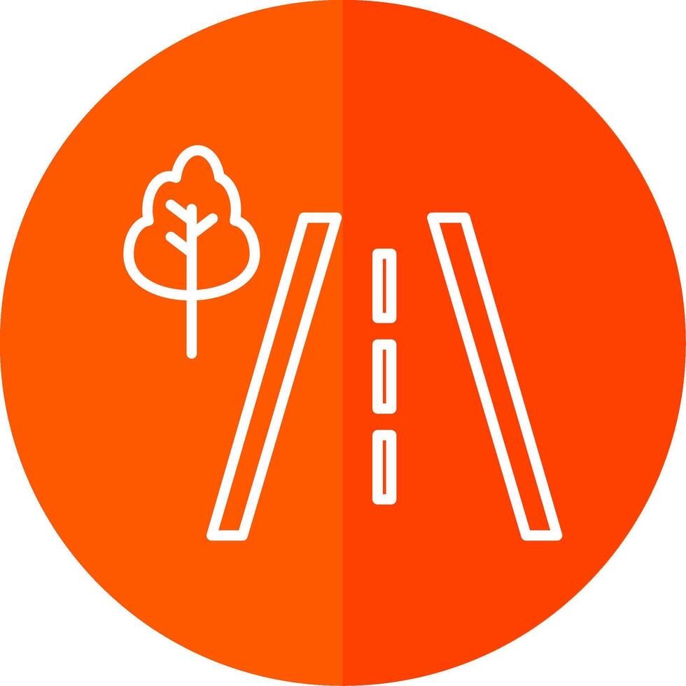 Road Line Red Circle Icon vector