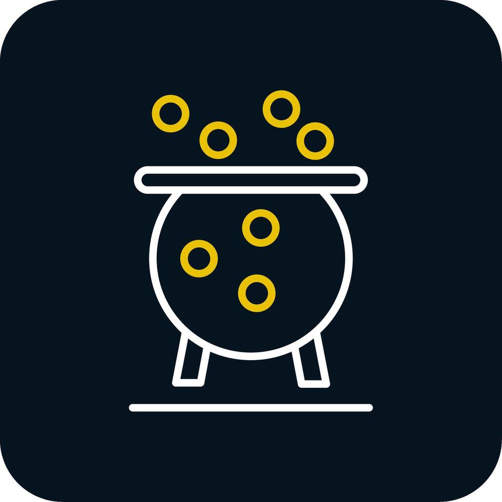 Cauldron Line Red Circle Icon vector