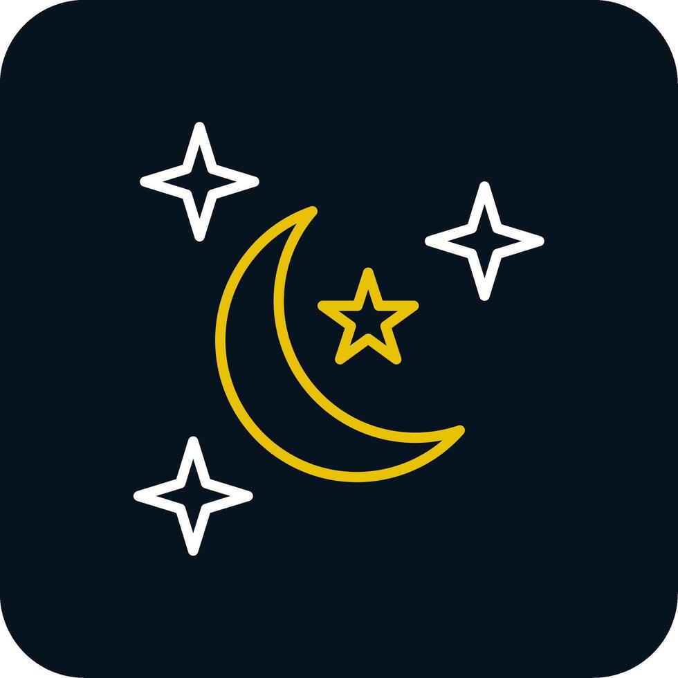 Night Line Red Circle Icon vector