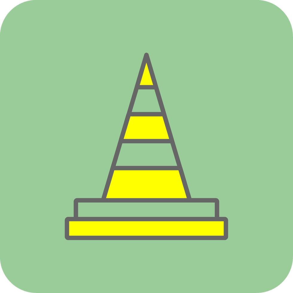 Traffic Cone Filled Yellow Icon vector