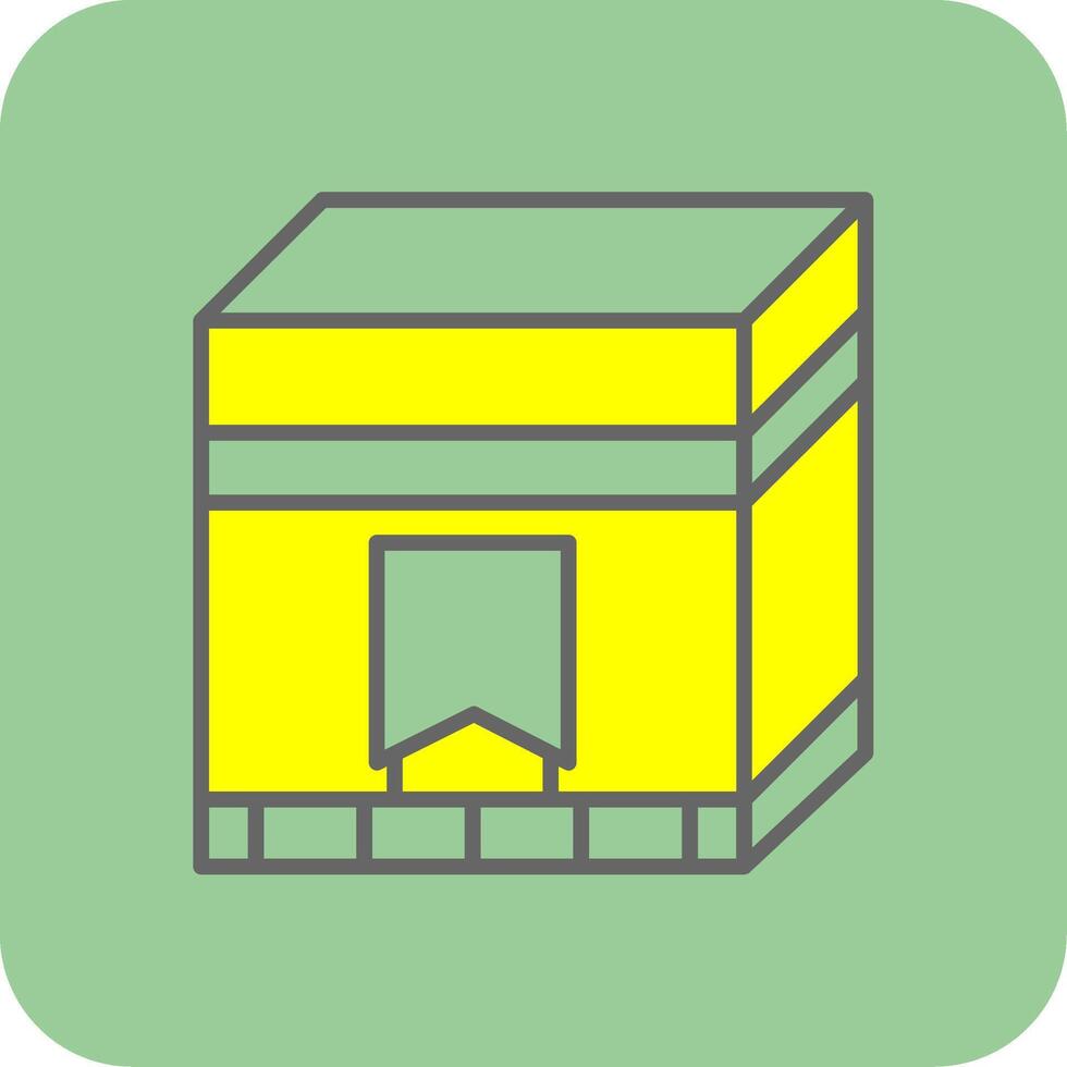 Kaaba Filled Yellow Icon vector