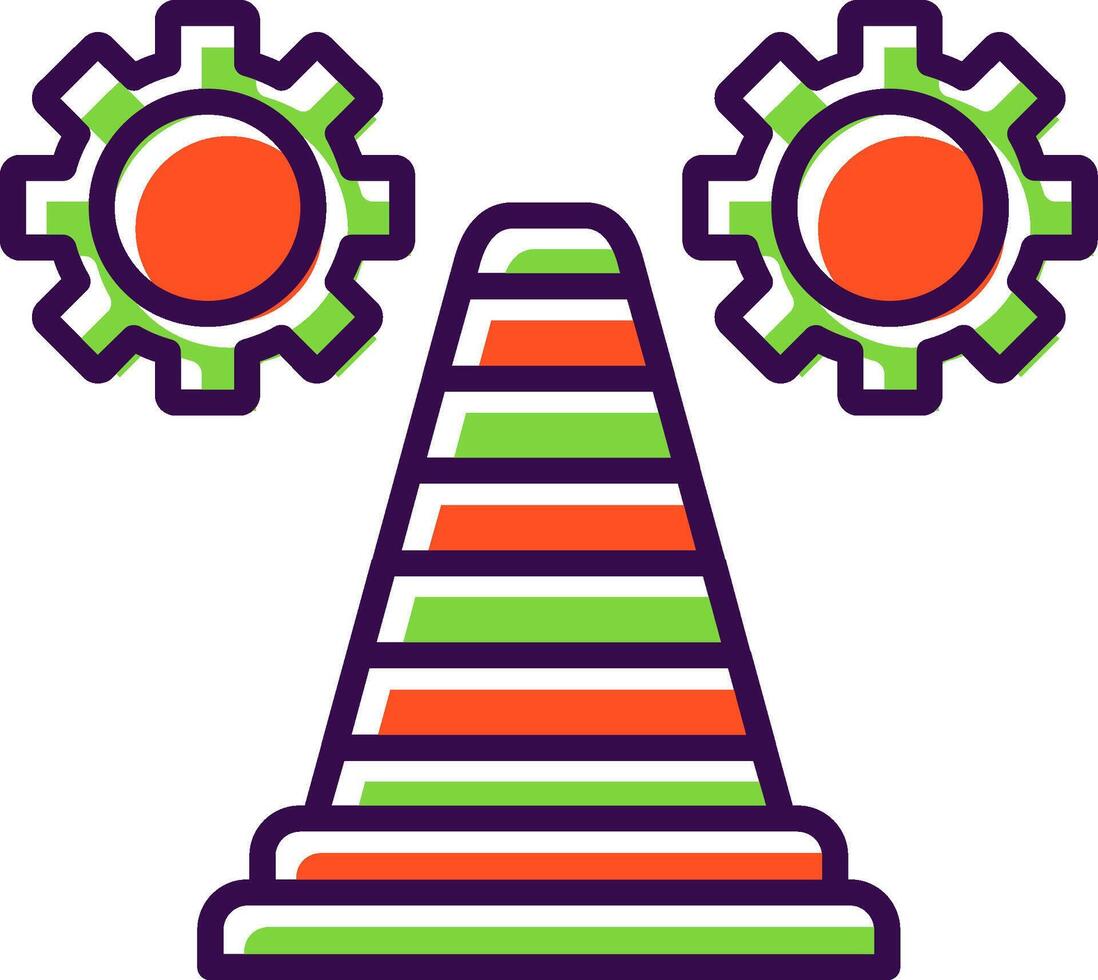 Traffic Cone filled Design Icon vector