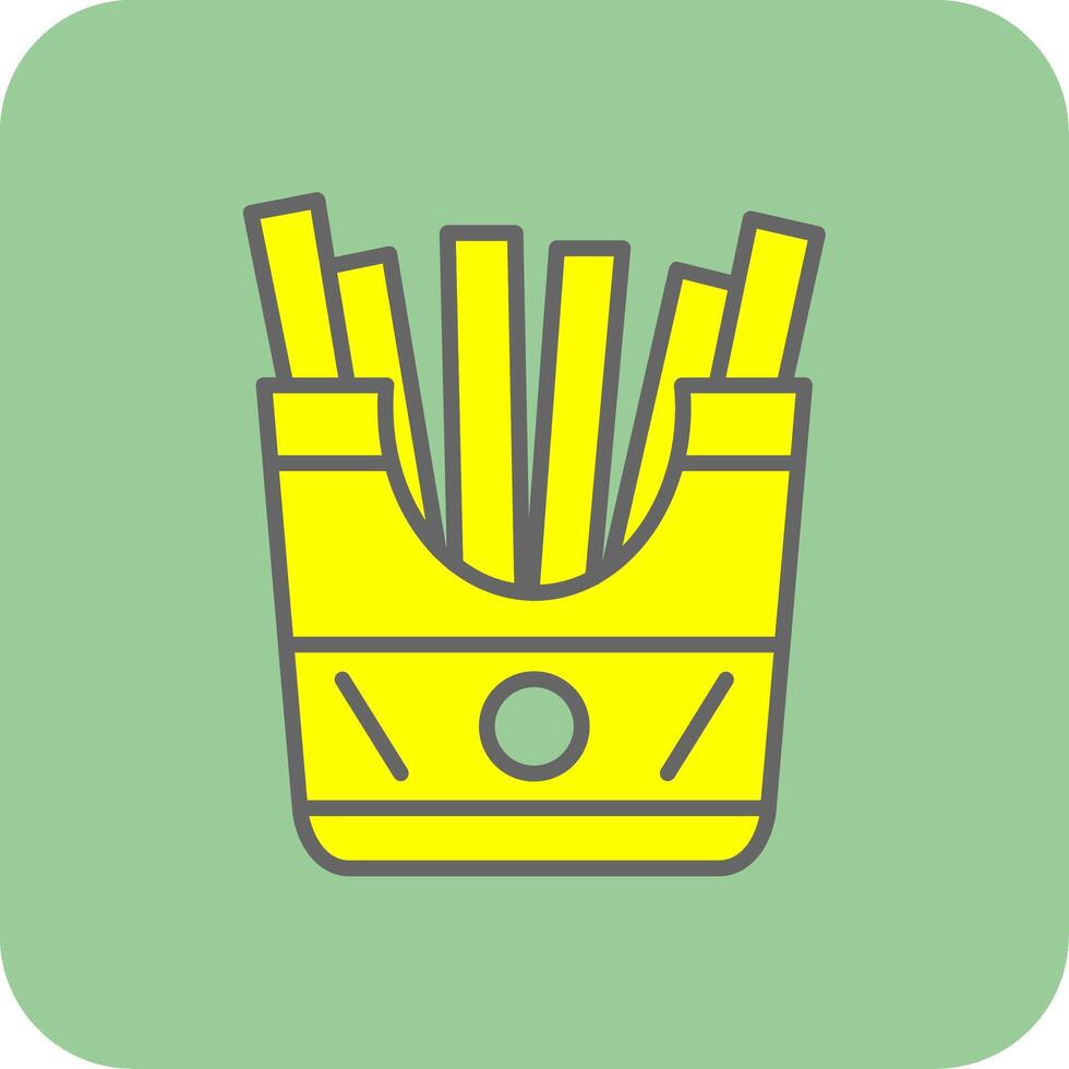 French Fries Filled Yellow Icon vector