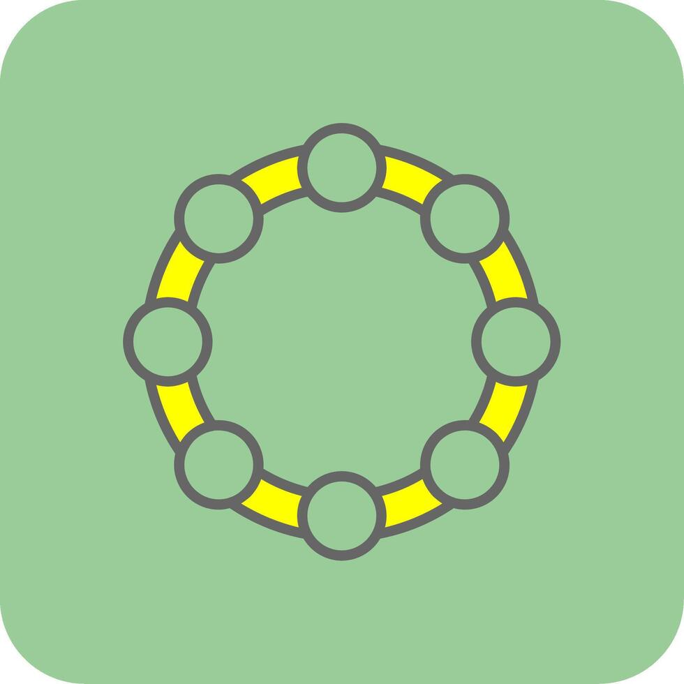 Tambourine Filled Yellow Icon vector