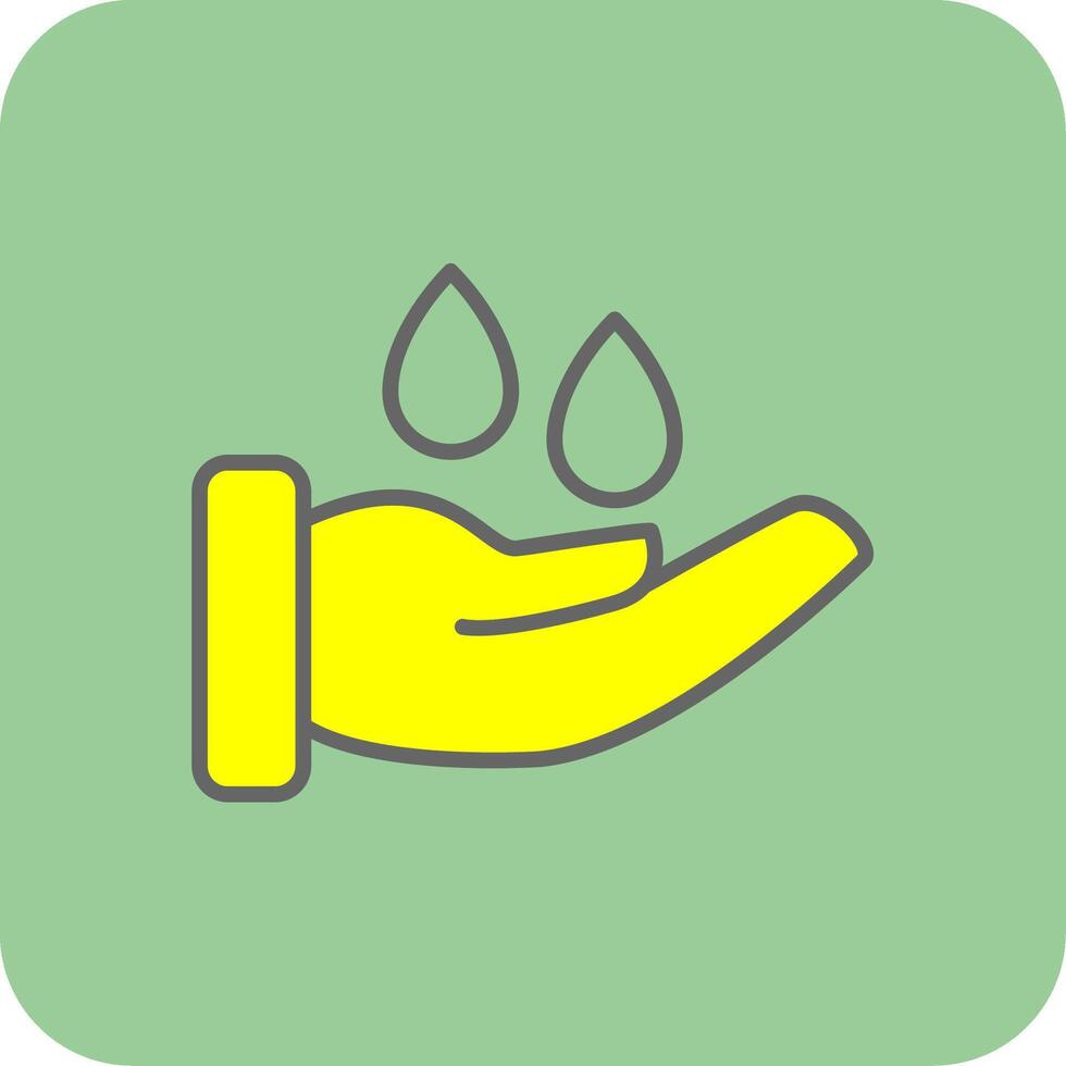 Save Water Filled Yellow Icon vector