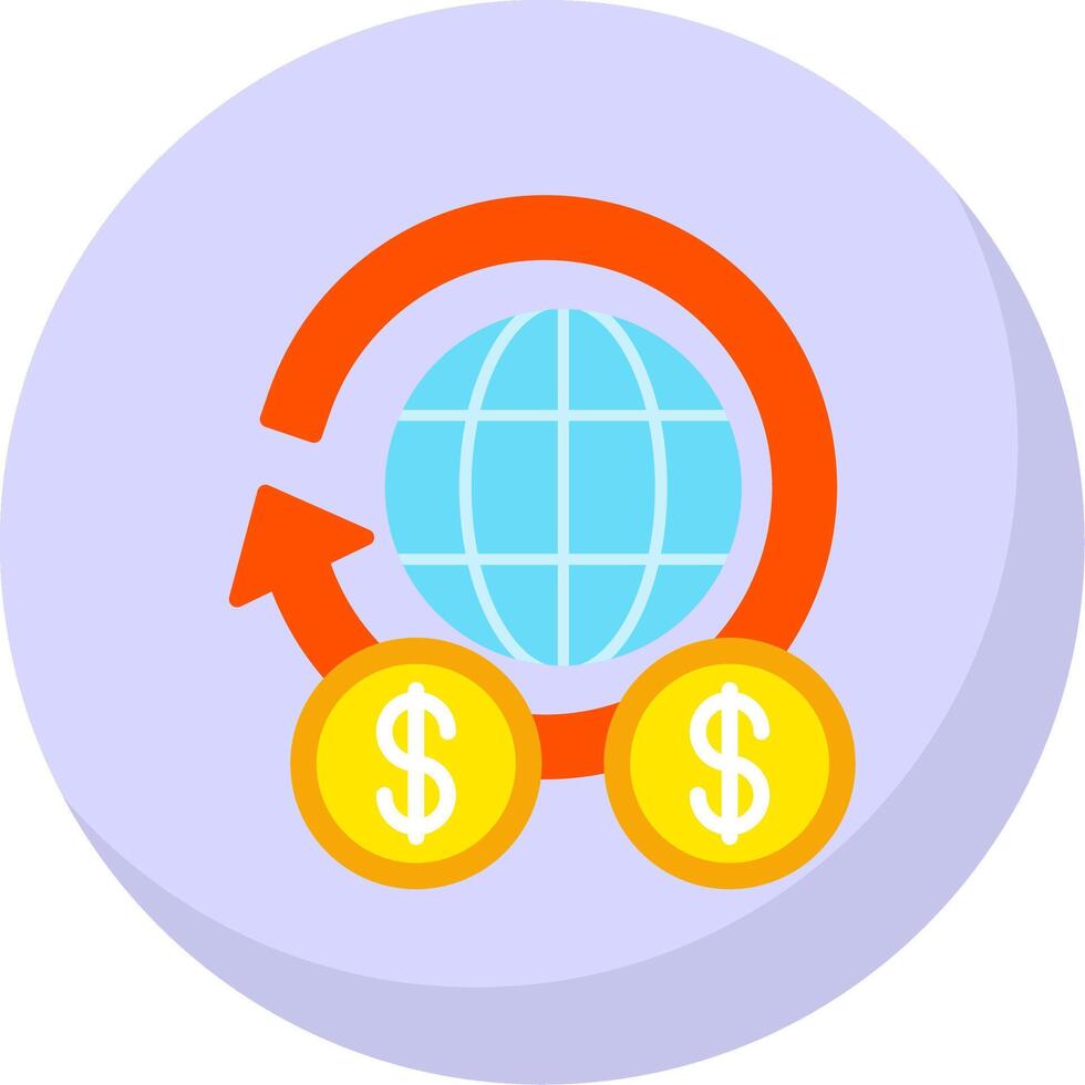 Global Finance Flat Bubble Icon vector