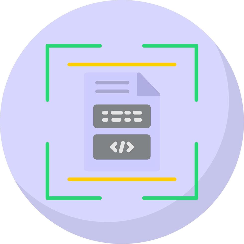 Document Scan Flat Bubble Icon vector
