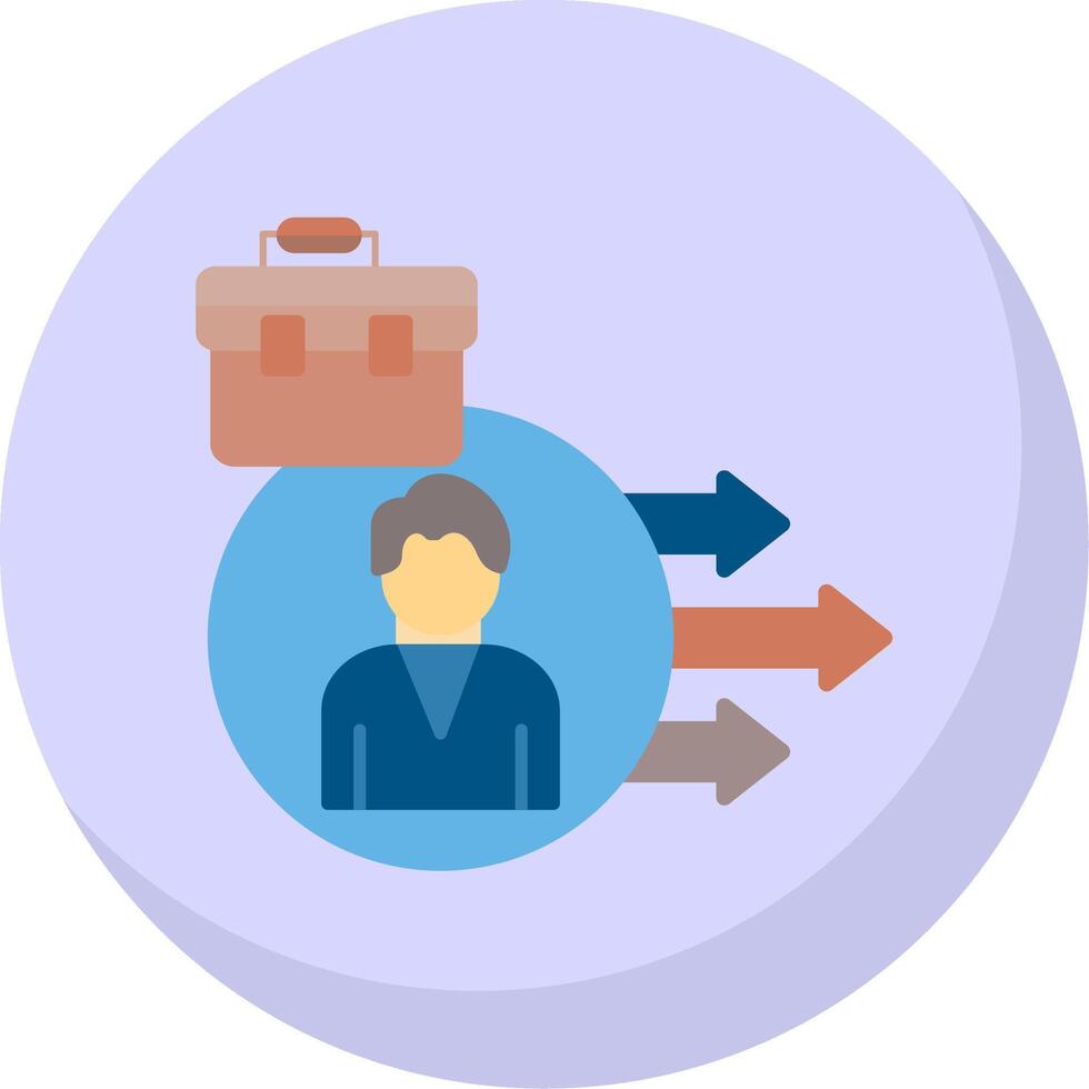Leadership Approach Flat Bubble Icon vector