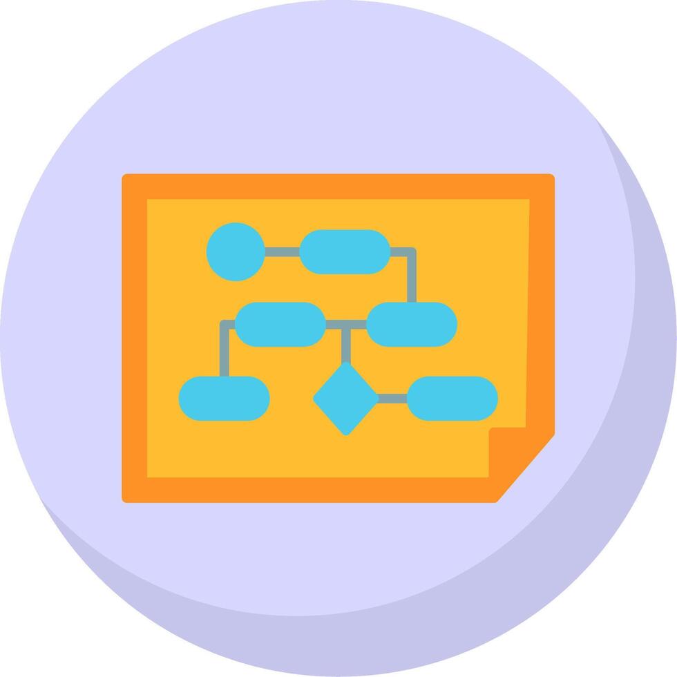 Work Flow Process Flat Bubble Icon vector