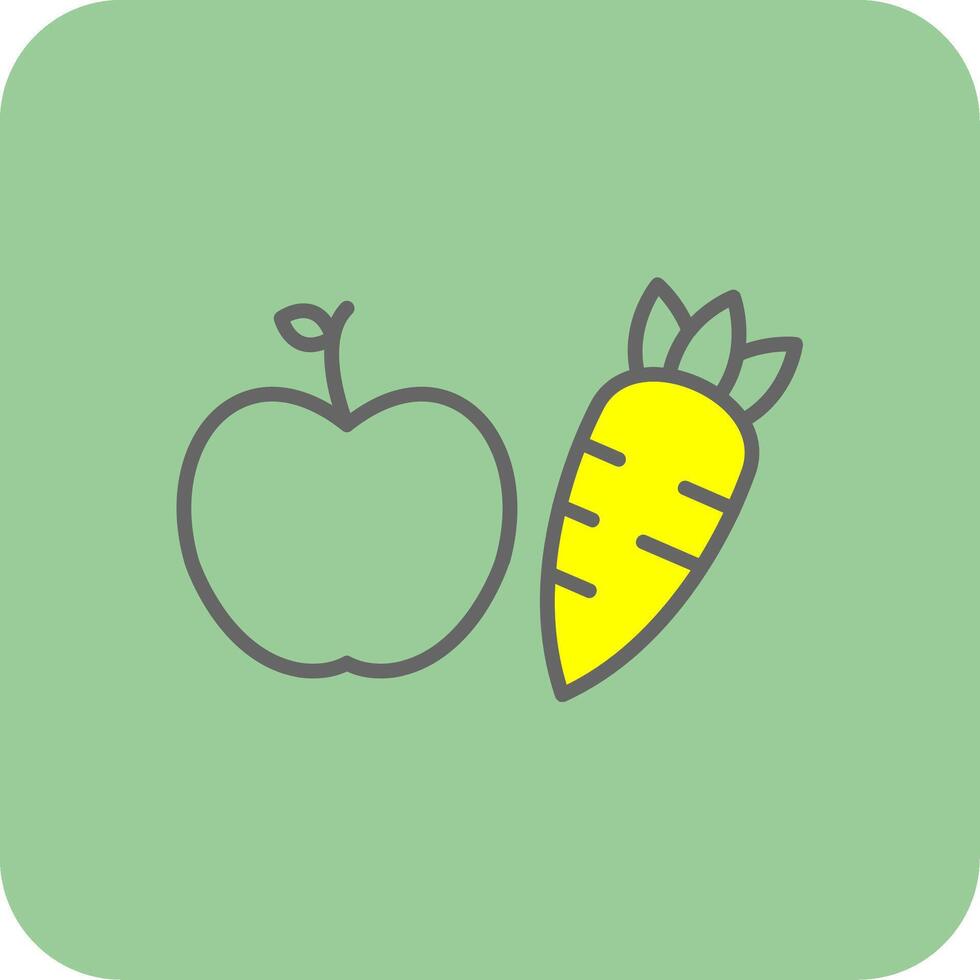 Healthy Eating Filled Yellow Icon vector