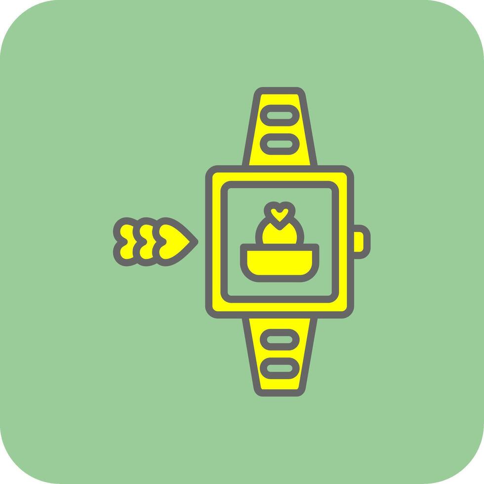 Smart Watch Filled Yellow Icon vector