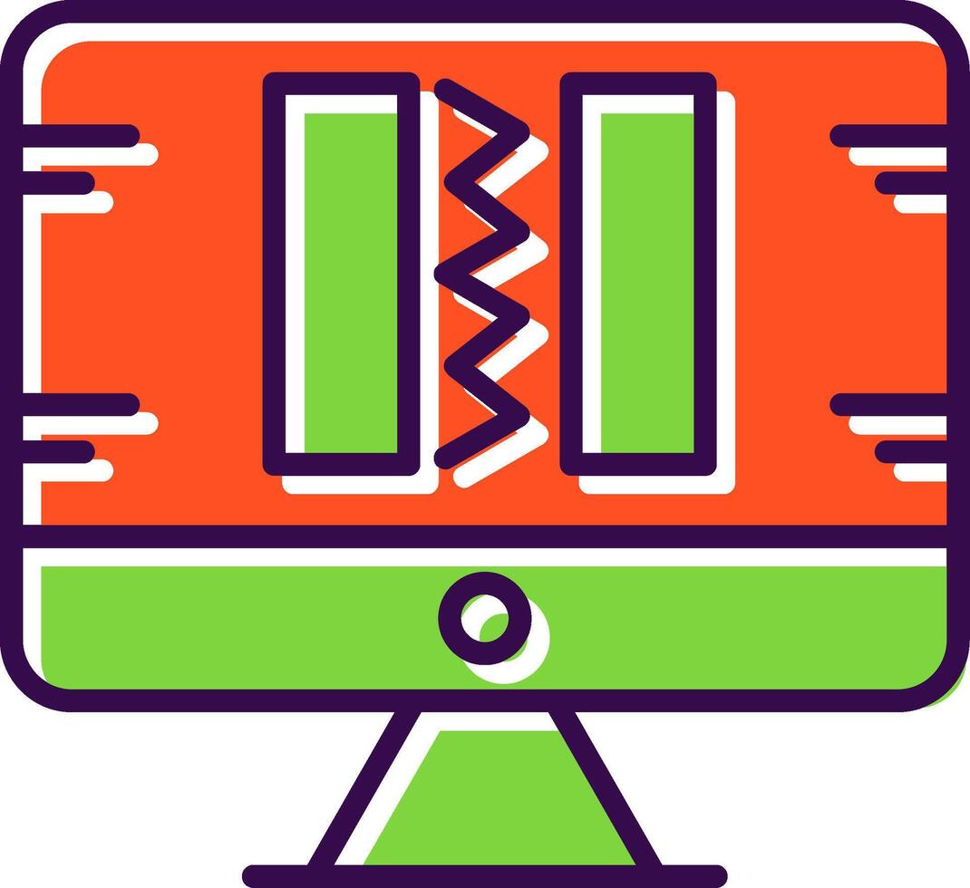 Broken Code filled Design Icon vector