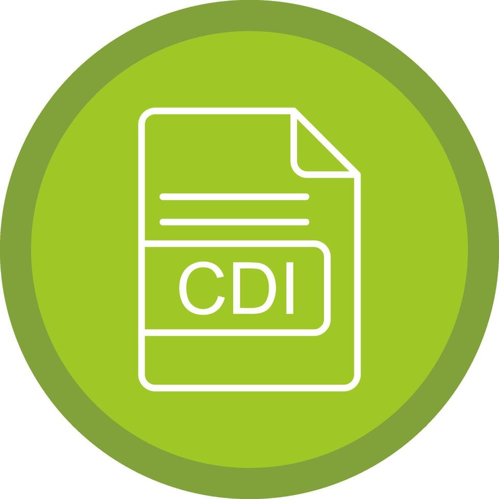 CDI File Format Line Multi Circle Icon vector