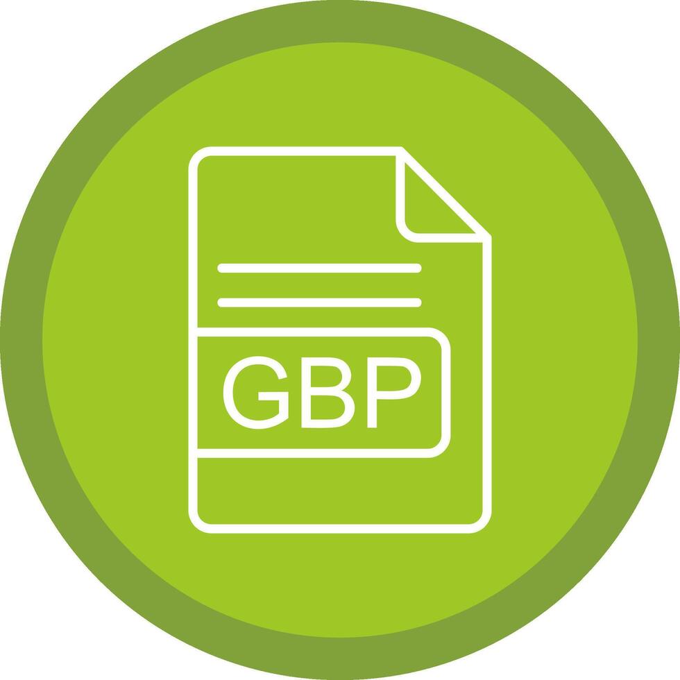 GBP archivo formato línea multi circulo icono vector