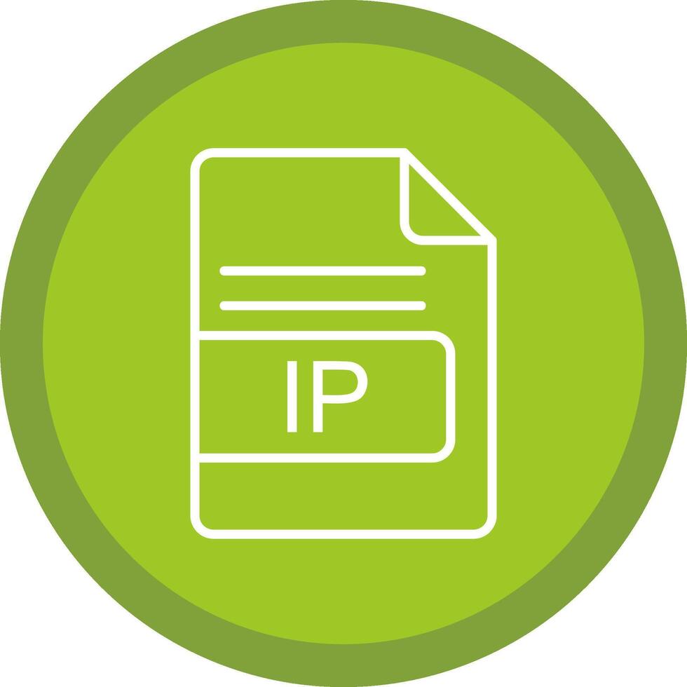 IP File Format Line Multi Circle Icon vector