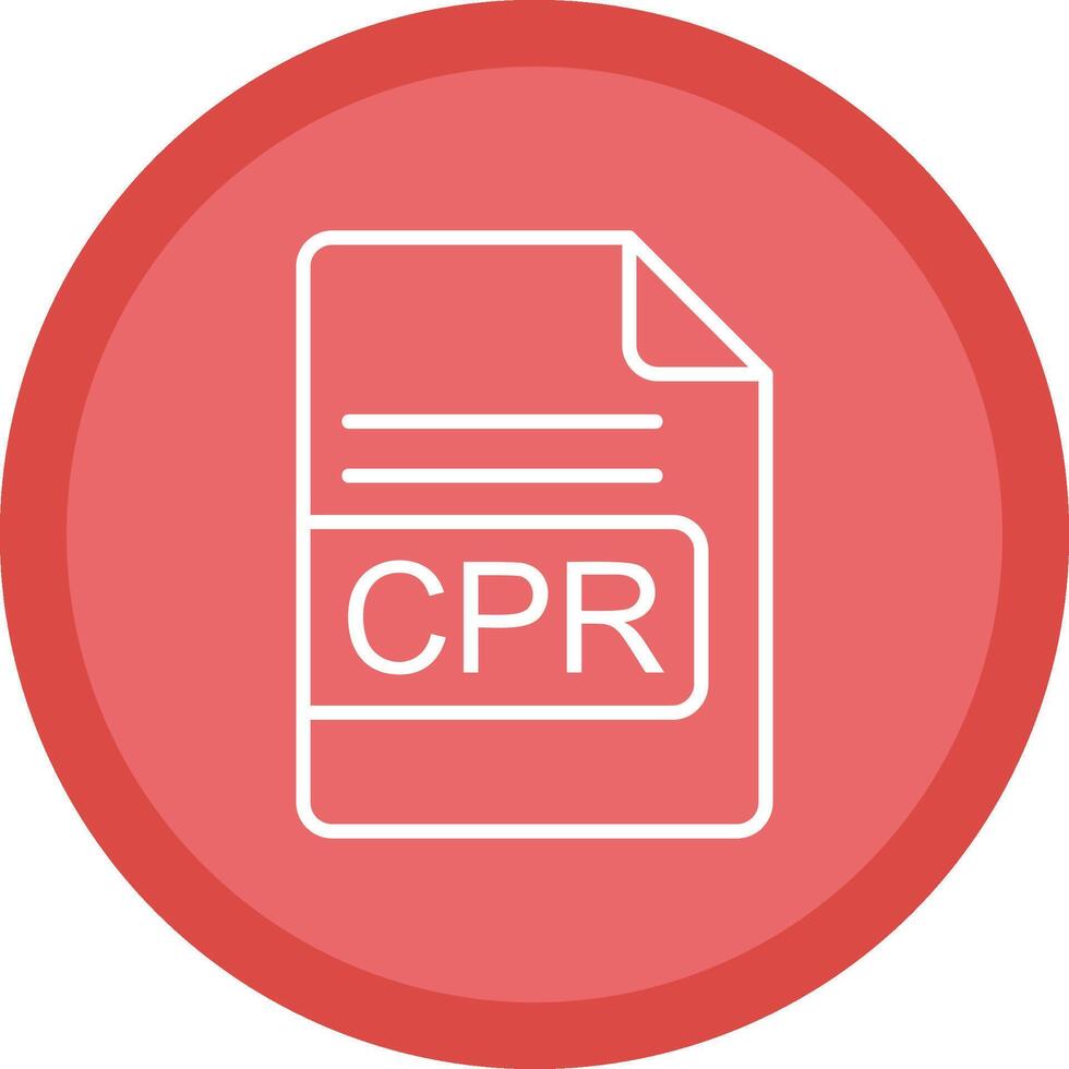 CPR File Format Line Multi Circle Icon vector