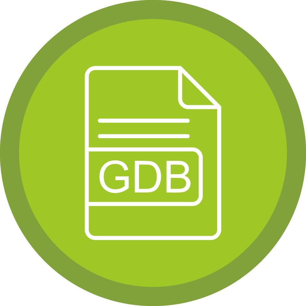 GDB File Format Line Multi Circle Icon vector