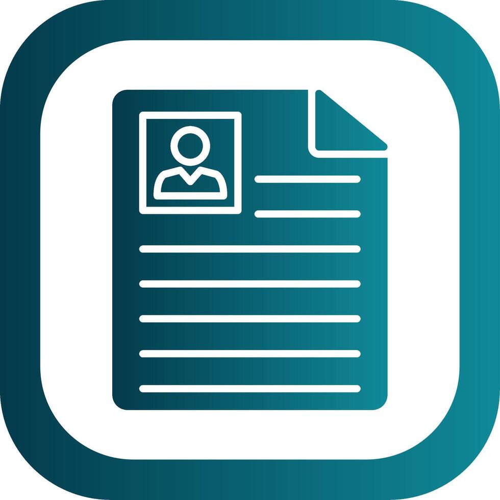 Curriculum Vitae Glyph Gradient Corner Icon vector