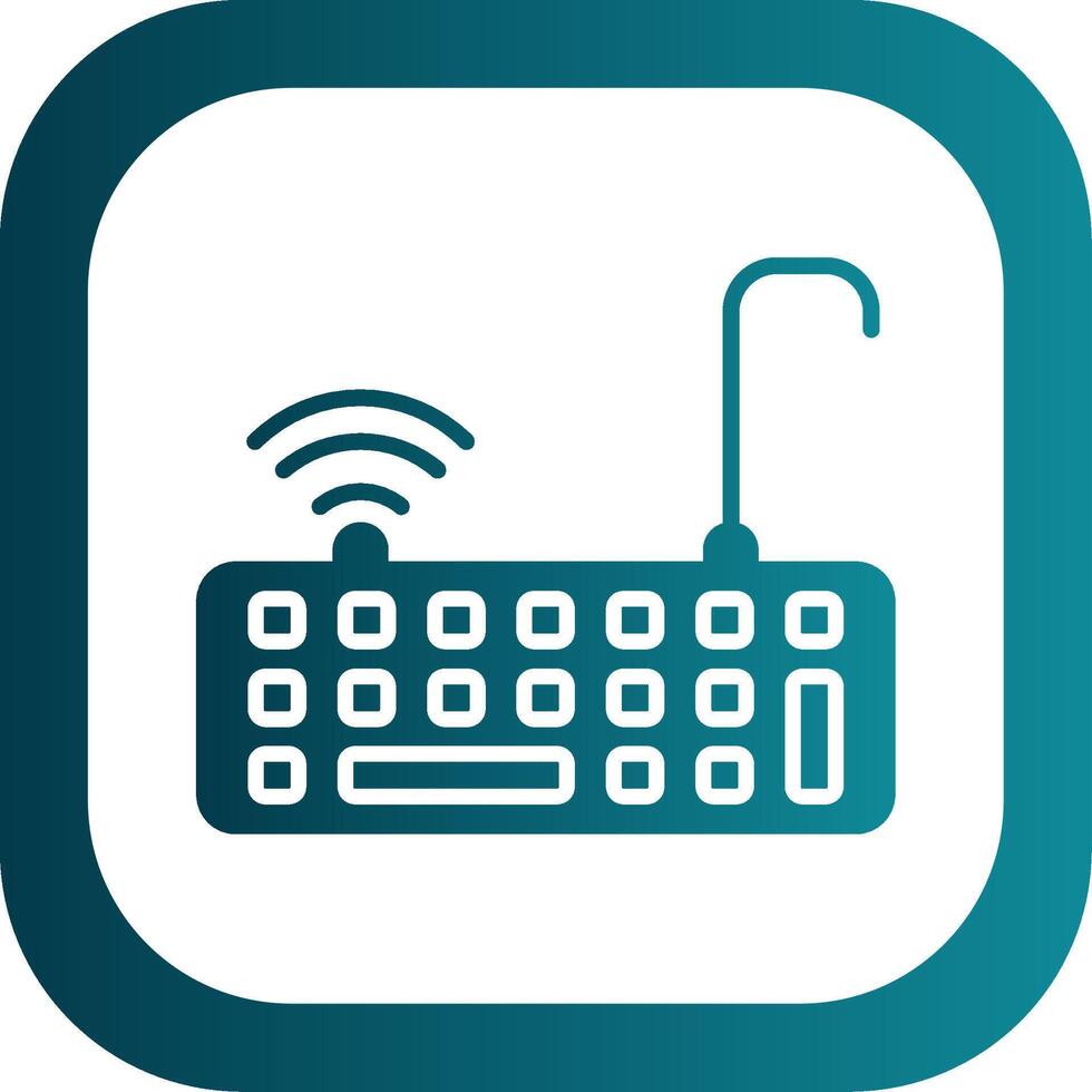 Keyboard Glyph Gradient Corner Icon vector