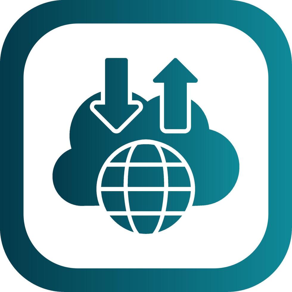 Cloud Glyph Gradient Corner Icon vector