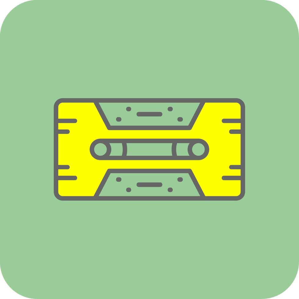 Cassette Tape Filled Yellow Icon vector