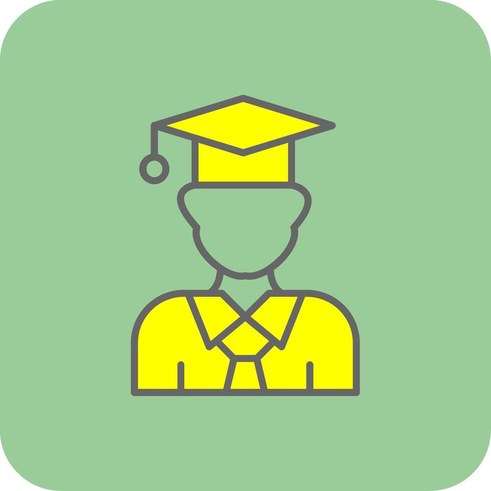 Graduation Filled Yellow Icon vector