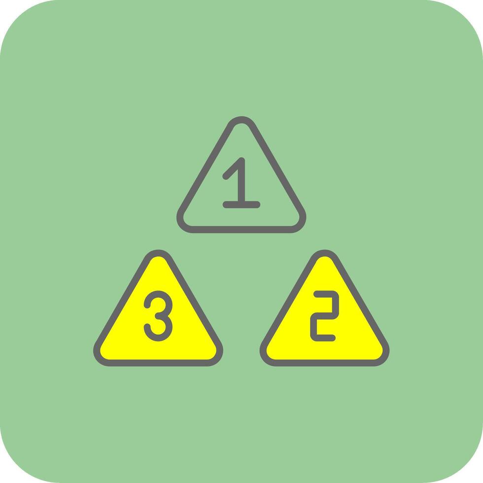 Numbers Filled Yellow Icon vector