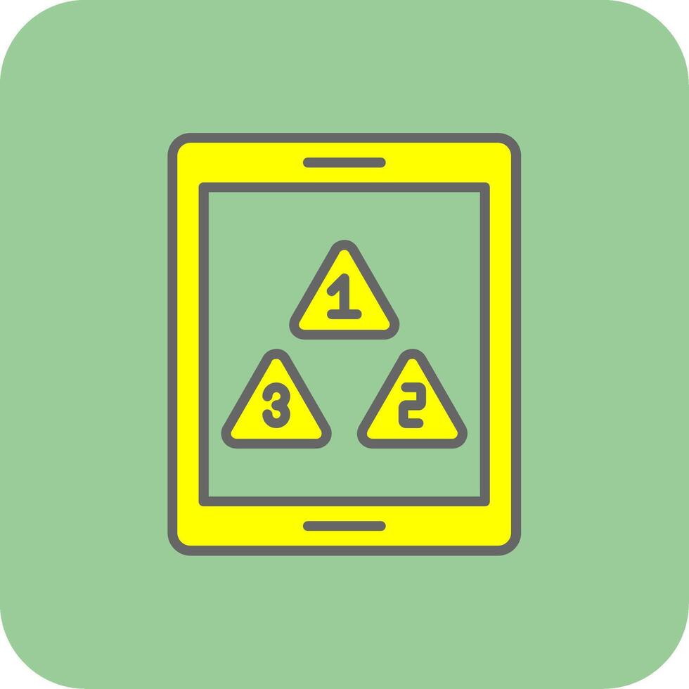 Tablet Filled Yellow Icon vector