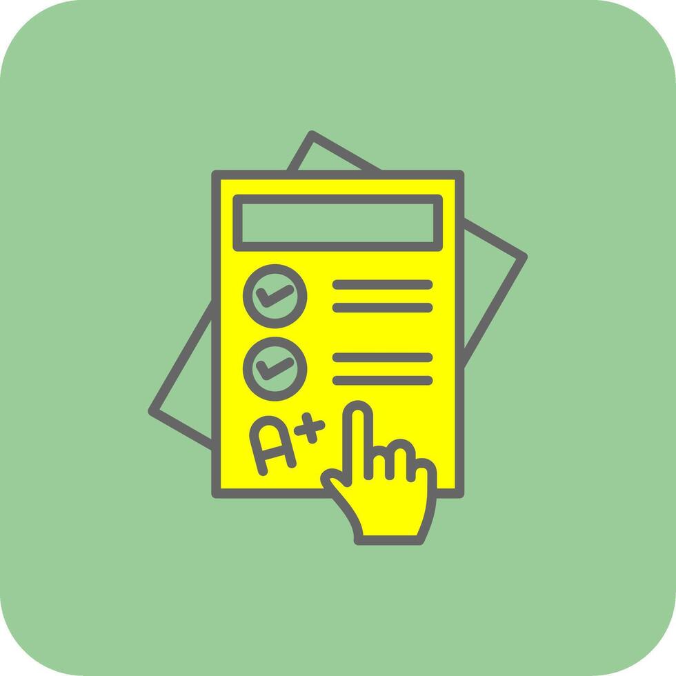 Exam Filled Yellow Icon vector