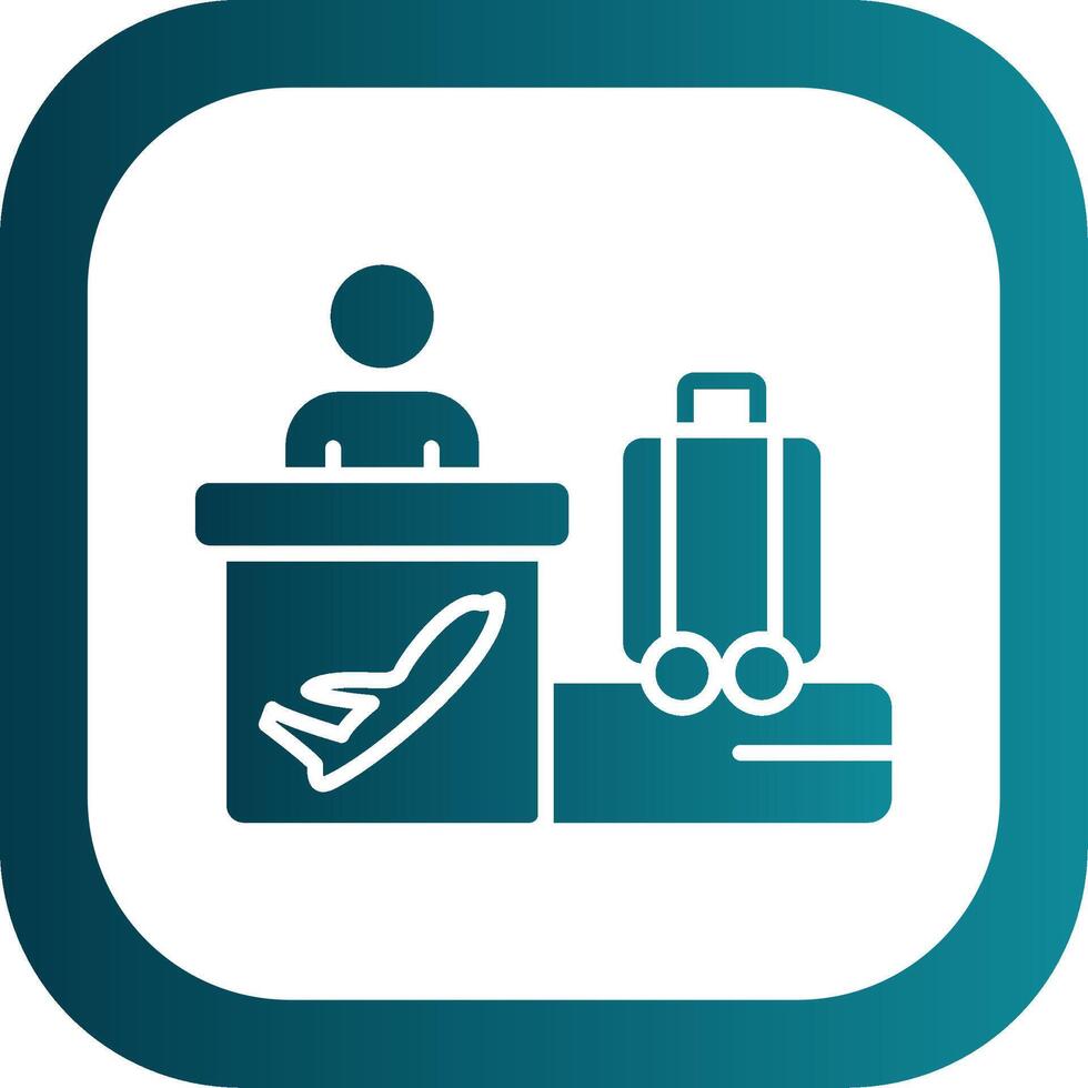 Airport Glyph Gradient Corner Icon vector