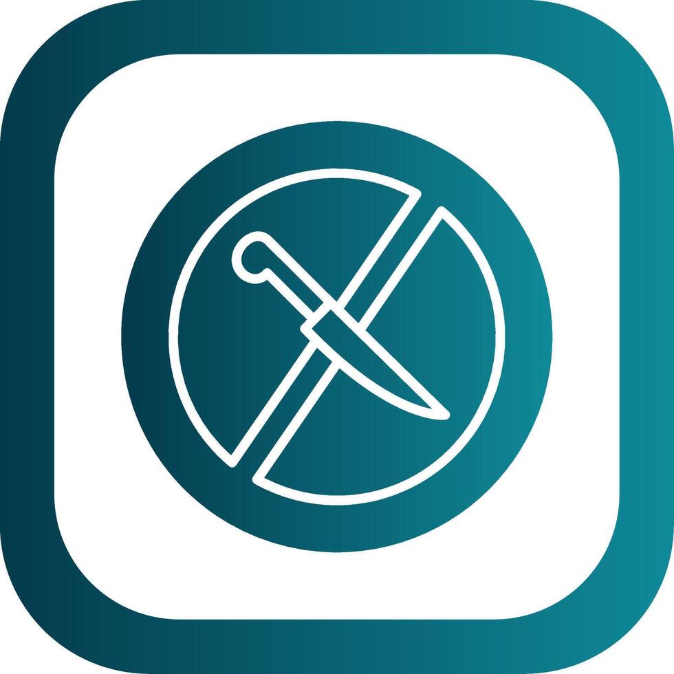 No Knife Glyph Gradient Corner Icon vector
