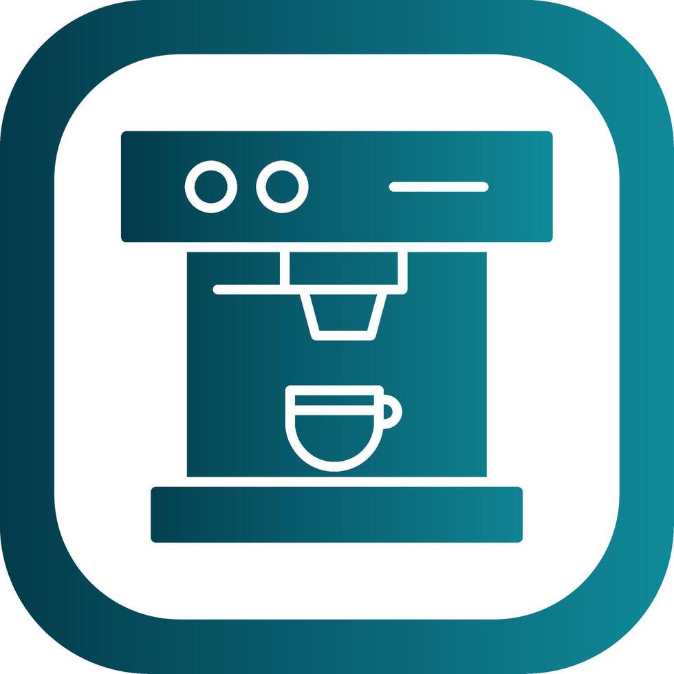 Coffee Machine Glyph Gradient Corner Icon vector