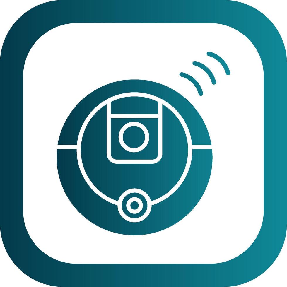 Robot Vacuum Cleaner Glyph Gradient Corner Icon vector