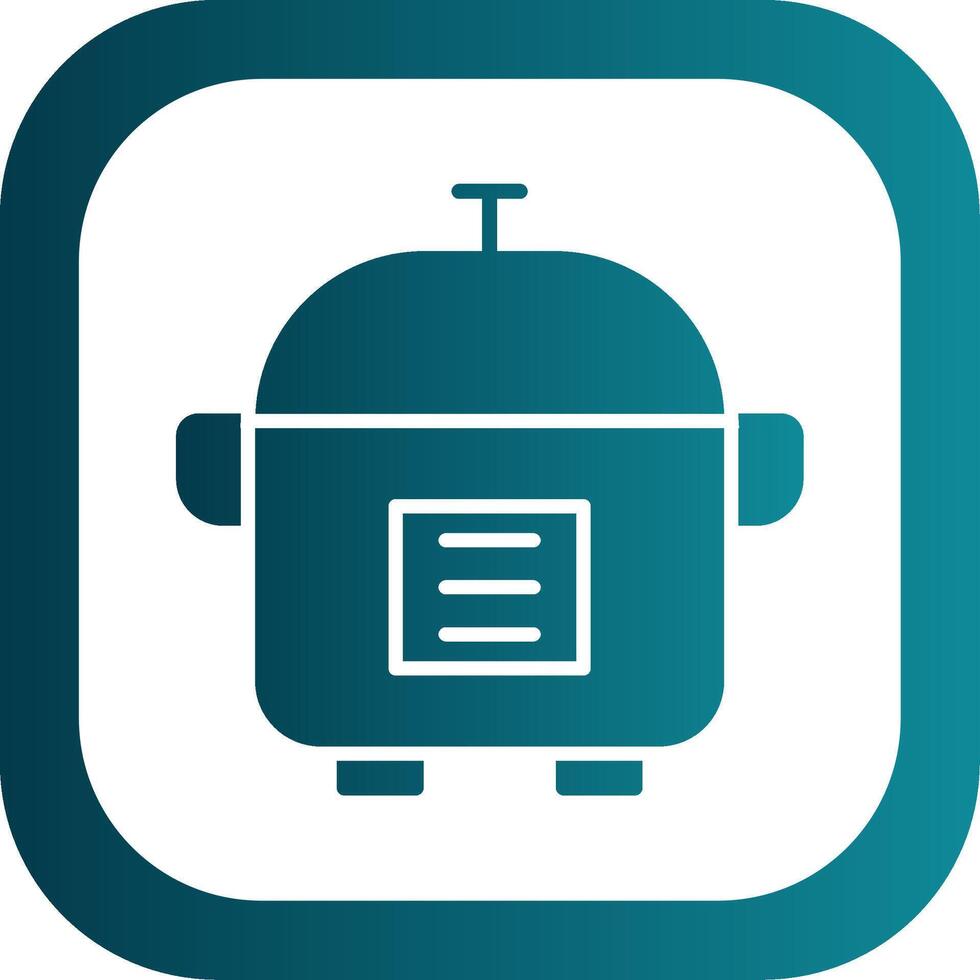 Rice Cooker Glyph Gradient Corner Icon vector