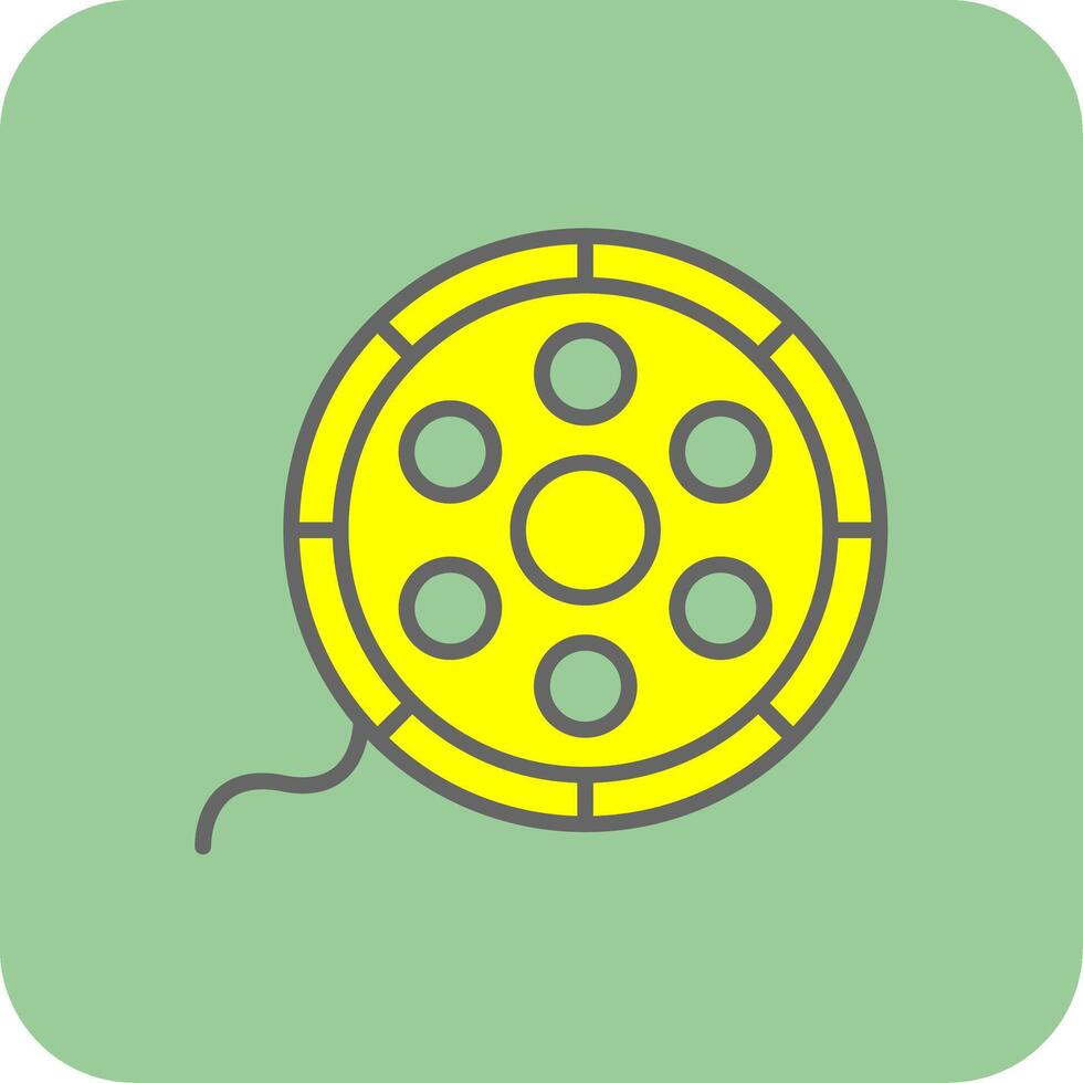 Film Reel Filled Yellow Icon vector