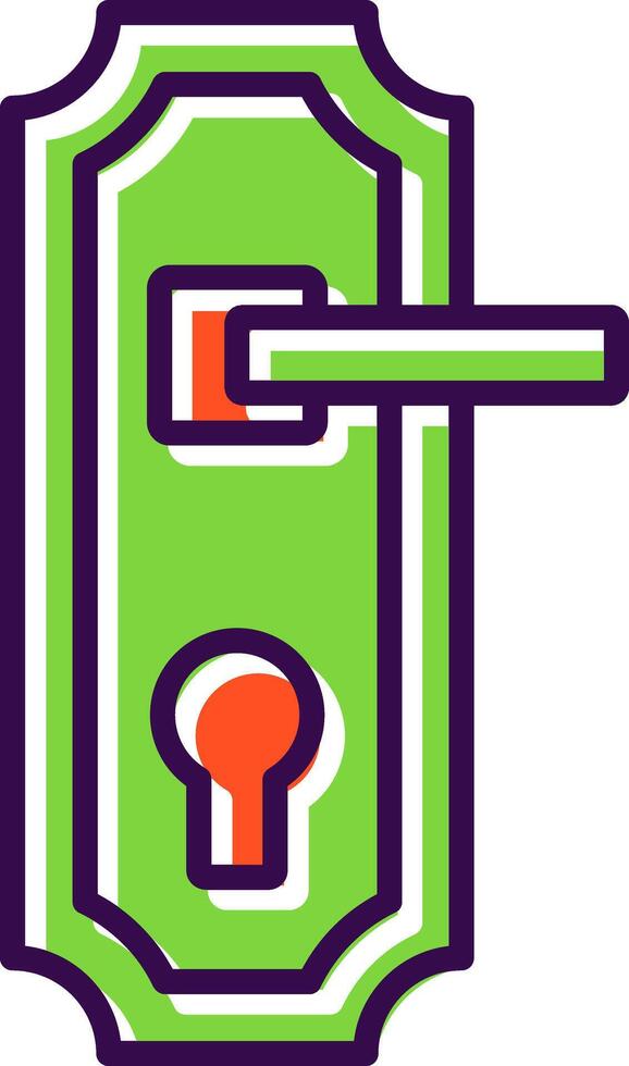 Door Handle filled Design Icon vector