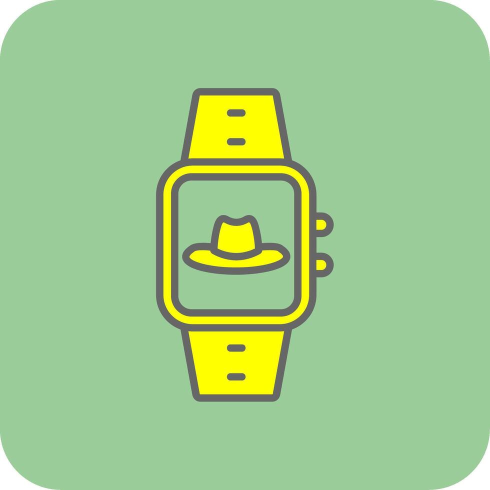 reloj lleno amarillo icono vector