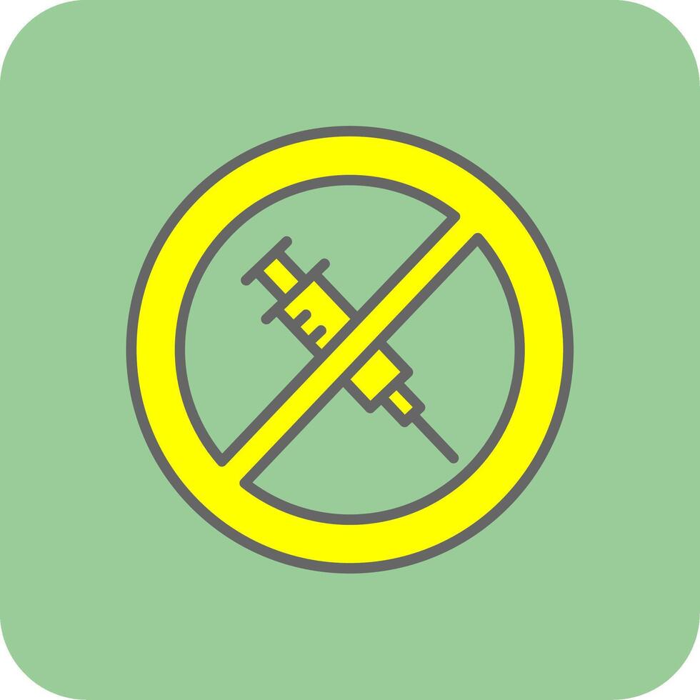 No Needle Filled Yellow Icon vector