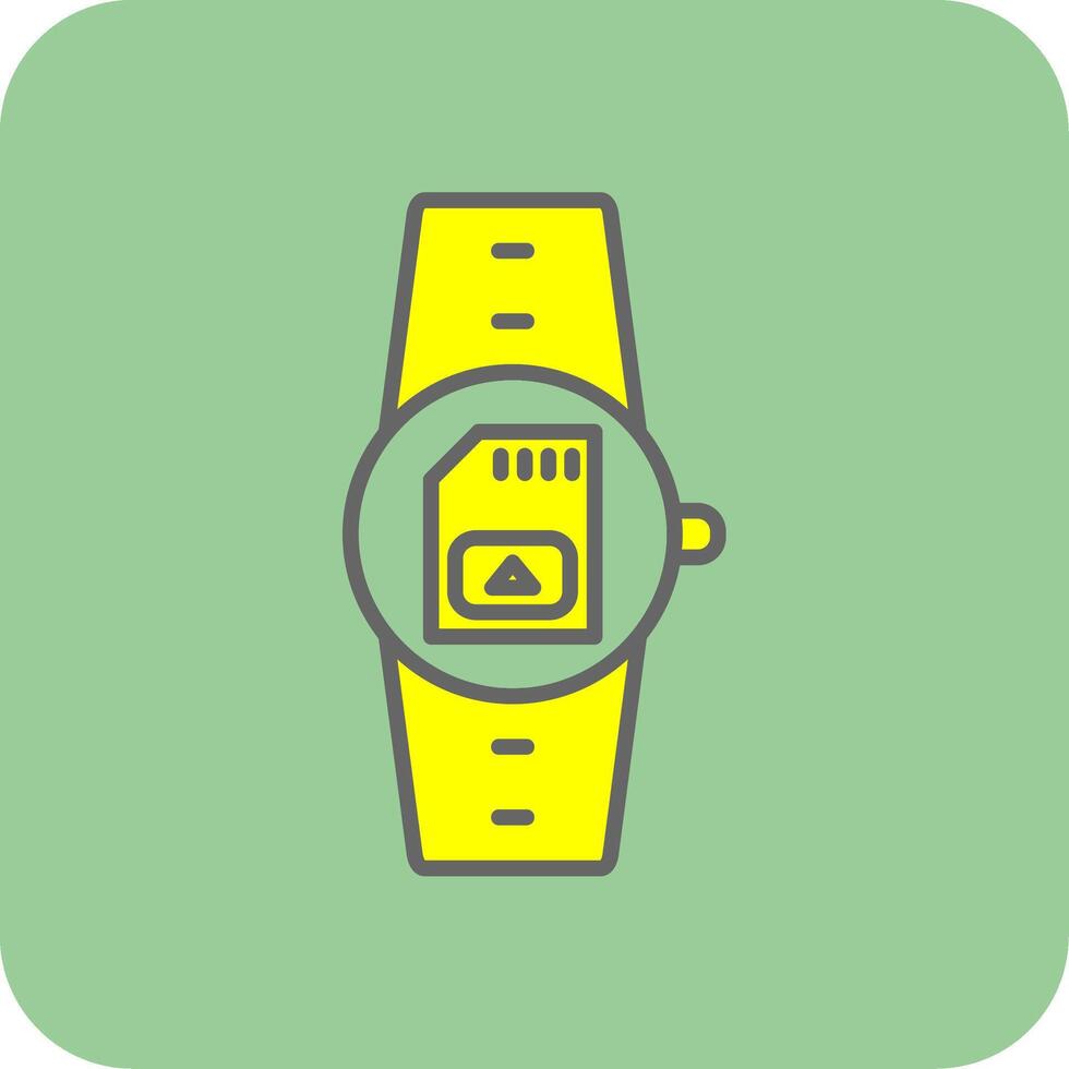 Sim Card Filled Yellow Icon vector